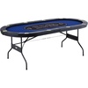image:imageVEVOR 10 Player Poker Table Foldable Portable Folding Card Board Game Table Casino Leisure Table Blackjack Texas Holdem Table with Padded Rails and Stainless Steel Cup HoldersBlue 84 inBlue