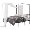 image:imageVEVOR Canopy Bed Frame Full Size Metal Canopy Bed with Four Posters Design Heavy Duty Steel Slats Support Underbed Storage Space No Box Spring Needed Easy Assembly BlackQueen