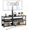 image:imageVEVOR TV Stand with Mount 472 Inch TV Stand Console with Power Outlet for 3275 Inch TVs Height Adjustable Swivel Entertainment Center with Open Storage Shelf for Living Room Bedroom Black