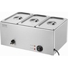 image:imageVEVOR 3Pan Commercial Food Warmer 24QT Electric Steam Table 1200W Professional Countertop Stainless Steel Buffet Bain Marie with 86185F Temp Control for Catering and Restaurants Silver