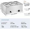 image:imageVEVOR 3Pan Commercial Food Warmer 24QT Electric Steam Table 1200W Professional Countertop Stainless Steel Buffet Bain Marie with 86185F Temp Control for Catering and Restaurants Silver