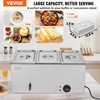 image:imageVEVOR 3Pan Commercial Food Warmer 24QT Electric Steam Table 1200W Professional Countertop Stainless Steel Buffet Bain Marie with 86185F Temp Control for Catering and Restaurants Silver