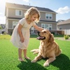 image:imageVEVOR Artificial Grass 10 x 3 ft Fake Grass Turf Rug 06 in Pile Height Realistic Synthetic Lawn Carpet Roll Mat Easy Clean Drainage Holes for Patio Garden Balcony Outdoor Indoor Decor Green12 x 7 FT