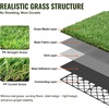 image:imageVEVOR Artificial Grass 10 x 3 ft Fake Grass Turf Rug 06 in Pile Height Realistic Synthetic Lawn Carpet Roll Mat Easy Clean Drainage Holes for Patio Garden Balcony Outdoor Indoor Decor Green18 Pack  12x12
