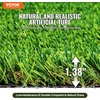 image:imageVEVOR Artificial Grass 10 x 3 ft Fake Grass Turf Rug 06 in Pile Height Realistic Synthetic Lawn Carpet Roll Mat Easy Clean Drainage Holes for Patio Garden Balcony Outdoor Indoor Decor Green4 x 6 FT
