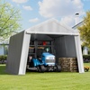 image:imageVEVOR Portable Outdoor Storage Shelter Shed 8 x 14 x 76 ft Heavy Duty Instant Storage Tent Garage Sheds with Rollup Zipper Door for Motorcycle Bike Garden ToolsGray