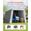 image:imageVEVOR Portable Outdoor Storage Shelter Shed 8 x 14 x 76 ft Heavy Duty Instant Storage Tent Garage Sheds with Rollup Zipper Door for Motorcycle Bike Garden ToolsGray