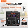 image:imageVEVOR Voltage Converter Transformer 2000W Heavy Duty Step UpDown Transformer Convert from 110 Volt to 220 Volt and from 220 Volt to 110 Volt with US Outlet EU Outlet 5V USB Port CE Certified2000W