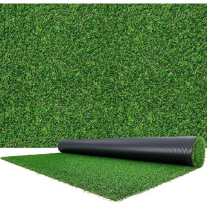 image:imageVEVOR Artificial Grass 10 x 3 ft Fake Grass Turf Rug 06 in Pile Height Realistic Synthetic Lawn Carpet Roll Mat Easy Clean Drainage Holes for Patio Garden Balcony Outdoor Indoor Decor Green15 x 7 FT