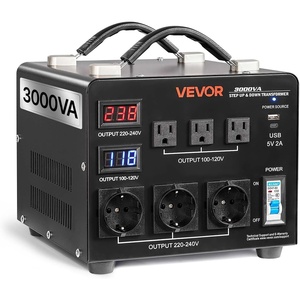 image:imageVEVOR Voltage Converter Transformer 2000W Heavy Duty Step UpDown Transformer Convert from 110 Volt to 220 Volt and from 220 Volt to 110 Volt with US Outlet EU Outlet 5V USB Port CE Certified3000WAuto