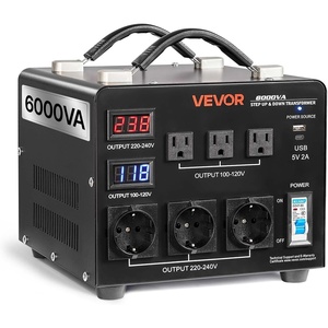 image:imageVEVOR Voltage Converter Transformer 2000W Heavy Duty Step UpDown Transformer Convert from 110 Volt to 220 Volt and from 220 Volt to 110 Volt with US Outlet EU Outlet 5V USB Port CE Certified6000WAuto