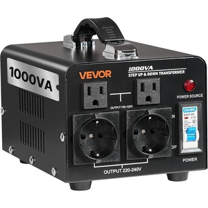 image:imageVEVOR Voltage Converter Transformer 2000W Heavy Duty Step UpDown Transformer Convert from 110 Volt to 220 Volt and from 220 Volt to 110 Volt with US Outlet EU Outlet 5V USB Port CE Certified1000W