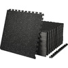 image:imageVEVOR 056Inch 48sqft 12 Tiles Gym Flooring for Home Gym Rubber Top with High Density EVA Foam 25 x 25In Gym Floor Exercise Equipment Mats Interlocking Gym Mats Puzzle Workout Mats Black amp GrayBlack  Grey