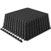 image:imageVEVOR 056Inch 48sqft 12 Tiles Gym Flooring for Home Gym Rubber Top with High Density EVA Foam 25 x 25In Gym Floor Exercise Equipment Mats Interlocking Gym Mats Puzzle Workout Mats Black amp GrayBlack  Grey