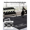image:imageVEVOR 056Inch 48sqft 12 Tiles Gym Flooring for Home Gym Rubber Top with High Density EVA Foam 25 x 25In Gym Floor Exercise Equipment Mats Interlocking Gym Mats Puzzle Workout Mats Black amp GrayBlack  Grey