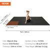 image:imageVEVOR 056Inch 48sqft 12 Tiles Gym Flooring for Home Gym Rubber Top with High Density EVA Foam 25 x 25In Gym Floor Exercise Equipment Mats Interlocking Gym Mats Puzzle Workout Mats Black amp GrayBlack  Grey