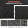 image:imageVEVOR 056Inch 48sqft 12 Tiles Gym Flooring for Home Gym Rubber Top with High Density EVA Foam 25 x 25In Gym Floor Exercise Equipment Mats Interlocking Gym Mats Puzzle Workout Mats Black amp GrayBlack  Grey