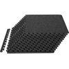 image:imageVEVOR 056Inch 48sqft 12 Tiles Gym Flooring for Home Gym Rubber Top with High Density EVA Foam 25 x 25In Gym Floor Exercise Equipment Mats Interlocking Gym Mats Puzzle Workout Mats Black amp GrayBlack  Grey
