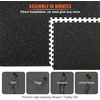 image:imageVEVOR 056Inch 48sqft 12 Tiles Gym Flooring for Home Gym Rubber Top with High Density EVA Foam 25 x 25In Gym Floor Exercise Equipment Mats Interlocking Gym Mats Puzzle Workout Mats Black amp GrayBlack  Grey