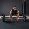 image:imageVEVOR 056Inch 48sqft 12 Tiles Gym Flooring for Home Gym Rubber Top with High Density EVA Foam 25 x 25In Gym Floor Exercise Equipment Mats Interlocking Gym Mats Puzzle Workout Mats Black amp GrayBlack  Blue