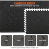 image:imageVEVOR 056Inch 48sqft 12 Tiles Gym Flooring for Home Gym Rubber Top with High Density EVA Foam 25 x 25In Gym Floor Exercise Equipment Mats Interlocking Gym Mats Puzzle Workout Mats Black amp GrayBlack  Grey