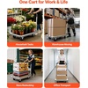 image:imageVEVOR Foldable Push Cart Dolly 660 lbs Load Capacity Folding Platform Truck with Swivel Wheels Moving Platform Hand Truck Flatbed Cart Space Saving Push Handle for Easy Storage 354 x 343 x 24 in354 x 343 x 240 in 900 x 870 x 610 mm