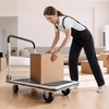 image:imageVEVOR Foldable Push Cart Dolly 660 lbs Load Capacity Folding Platform Truck with Swivel Wheels Moving Platform Hand Truck Flatbed Cart Space Saving Push Handle for Easy Storage 354 x 343 x 24 in354 x 343 x 240 in 900 x 870 x 610 mm