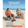 image:imageVEVOR Folding Beach Chair High Back Camping Chairs for Adults with Cup Pocket Mesh Back Carry Bag Portable Extra Wide Seat Chair 330 lbs Heavy Duty Support for Outdoor Camp Light Blue1 Pack