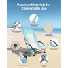 image:imageVEVOR Folding Beach Chair High Back Camping Chairs for Adults with Cup Pocket Mesh Back Carry Bag Portable Extra Wide Seat Chair 330 lbs Heavy Duty Support for Outdoor Camp Light Blue2 Pack