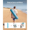 image:imageVEVOR Folding Beach Chair High Back Camping Chairs for Adults with Cup Pocket Mesh Back Carry Bag Portable Extra Wide Seat Chair 330 lbs Heavy Duty Support for Outdoor Camp Light Blue1 Pack