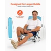 image:imageVEVOR Folding Beach Chair High Back Camping Chairs for Adults with Cup Pocket Mesh Back Carry Bag Portable Extra Wide Seat Chair 330 lbs Heavy Duty Support for Outdoor Camp Light Blue2 Pack