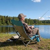 image:imageVEVOR Folding Beach Chair High Back Camping Chairs for Adults with Cup Pocket Mesh Back Carry Bag Portable Extra Wide Seat Chair 330 lbs Heavy Duty Support for Outdoor Camp Light Blue1 Pack