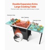 image:imageVEVOR Outdoor Grill Cart with Sink and Storage Cabinet 52 Inch Grill Table Waterproof Kitchen Island with Stainless Steel Top Spice Rack Wheel Movable Food Prep Station for Patio Bar Backyard BBQ748 Inch