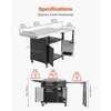 image:imageVEVOR Outdoor Grill Cart with Sink and Storage Cabinet 52 Inch Grill Table Waterproof Kitchen Island with Stainless Steel Top Spice Rack Wheel Movable Food Prep Station for Patio Bar Backyard BBQ748 Inch
