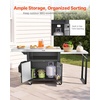 image:imageVEVOR Outdoor Grill Cart with Sink and Storage Cabinet 52 Inch Grill Table Waterproof Kitchen Island with Stainless Steel Top Spice Rack Wheel Movable Food Prep Station for Patio Bar Backyard BBQ748 Inch