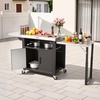 image:imageVEVOR Outdoor Grill Cart with Sink and Storage Cabinet 52 Inch Grill Table Waterproof Kitchen Island with Stainless Steel Top Spice Rack Wheel Movable Food Prep Station for Patio Bar Backyard BBQ748 Inch