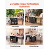 image:imageVEVOR Outdoor Grill Cart with Sink and Storage Cabinet 52 Inch Grill Table Waterproof Kitchen Island with Stainless Steel Top Spice Rack Wheel Movable Food Prep Station for Patio Bar Backyard BBQ748 Inch