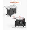 image:imageVEVOR Outdoor Grill Cart with Storage Cabinet 531 Inch Grill Table Waterproof Kitchen Island with Stainless Steel Top Shelf and Wheels Movable Food Prep Station for Patio Bar Backyard BBQ489 Inch