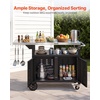 image:imageVEVOR Outdoor Grill Cart with Storage Cabinet 531 Inch Grill Table Waterproof Kitchen Island with Stainless Steel Top Shelf and Wheels Movable Food Prep Station for Patio Bar Backyard BBQ489 Inch