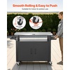 image:imageVEVOR Outdoor Grill Cart with Storage Cabinet 531 Inch Grill Table Waterproof Kitchen Island with Stainless Steel Top Shelf and Wheels Movable Food Prep Station for Patio Bar Backyard BBQ531 Inch