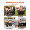image:imageVEVOR Outdoor Grill Cart with Storage Cabinet 531 Inch Grill Table Waterproof Kitchen Island with Stainless Steel Top Shelf and Wheels Movable Food Prep Station for Patio Bar Backyard BBQ489 Inch