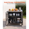 image:imageVEVOR Outdoor Grill Cart with Storage Cabinet 531 Inch Grill Table Waterproof Kitchen Island with Stainless Steel Top Shelf and Wheels Movable Food Prep Station for Patio Bar Backyard BBQ36 Inch