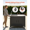 image:imageVEVOR Outdoor Grill Cart with Storage Cabinet 531 Inch Grill Table Waterproof Kitchen Island with Stainless Steel Top Shelf and Wheels Movable Food Prep Station for Patio Bar Backyard BBQ38inch