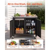 image:imageVEVOR Outdoor Grill Cart with Storage Cabinet 531 Inch Grill Table Waterproof Kitchen Island with Stainless Steel Top Shelf and Wheels Movable Food Prep Station for Patio Bar Backyard BBQ38inch