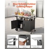 image:imageVEVOR Outdoor Grill Cart with Storage Cabinet 531 Inch Grill Table Waterproof Kitchen Island with Stainless Steel Top Shelf and Wheels Movable Food Prep Station for Patio Bar Backyard BBQ489 Inch