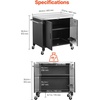 image:imageVEVOR Outdoor Grill Cart with Storage Cabinet 531 Inch Grill Table Waterproof Kitchen Island with Stainless Steel Top Shelf and Wheels Movable Food Prep Station for Patio Bar Backyard BBQ36 Inch