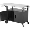image:imageVEVOR Outdoor Grill Cart with Storage Cabinet 531 Inch Grill Table Waterproof Kitchen Island with Stainless Steel Top Shelf and Wheels Movable Food Prep Station for Patio Bar Backyard BBQ489 Inch