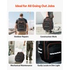 image:imageVEVOR Rolling Tool Backpack 110 lbs Load Capacity 45 Pockets Heavy Duty Roller Tool Bag on Wheels Adjustable Telescoping Handle amp Stable Base Toolbag Organizers for Construction MechanicTool Backpack