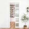 image:imageVEVOR Sliding Pocket Door Hardware Track Kit 5673 Pocket Door Track Kit with Soft Close Mechanism for Smooth and Quiet Sliding Easy to Install for 1 to 1 34 Thickness 30 Width Single Doorsilver5ftsingle doorsoft close