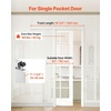 image:imageVEVOR Sliding Pocket Door Hardware Track Kit 5673 Pocket Door Track Kit with Soft Close Mechanism for Smooth and Quiet Sliding Easy to Install for 1 to 1 34 Thickness 30 Width Single Doorsilver5ftsingle doorsoft close